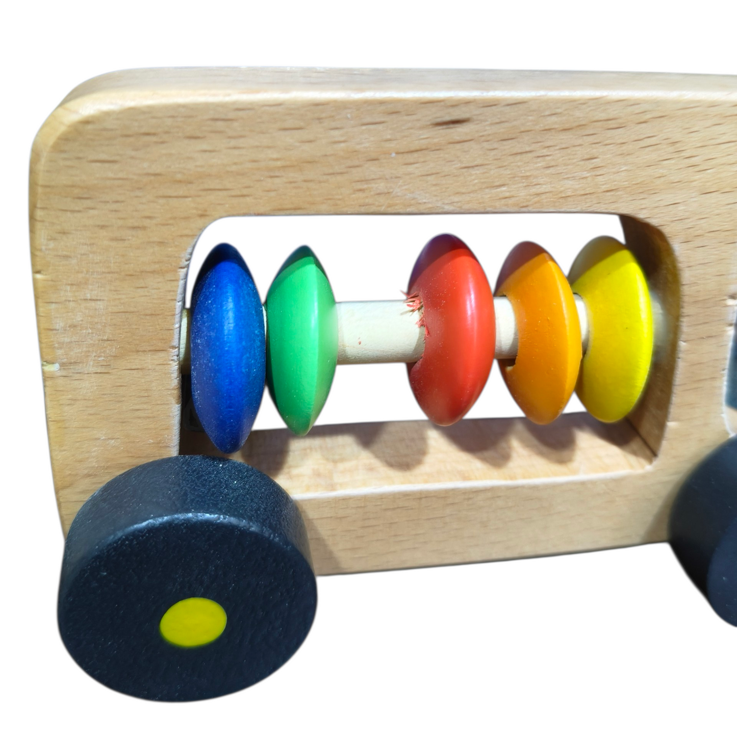 Wooden Bus Rattle – Black | Baby Sensory & Teething Toy