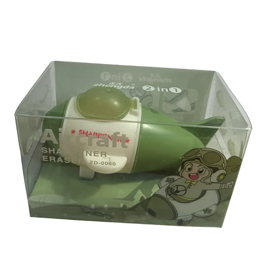 Aeroplane Sharpener with Eraser – 2-in-1 Fun Stationery for Kids