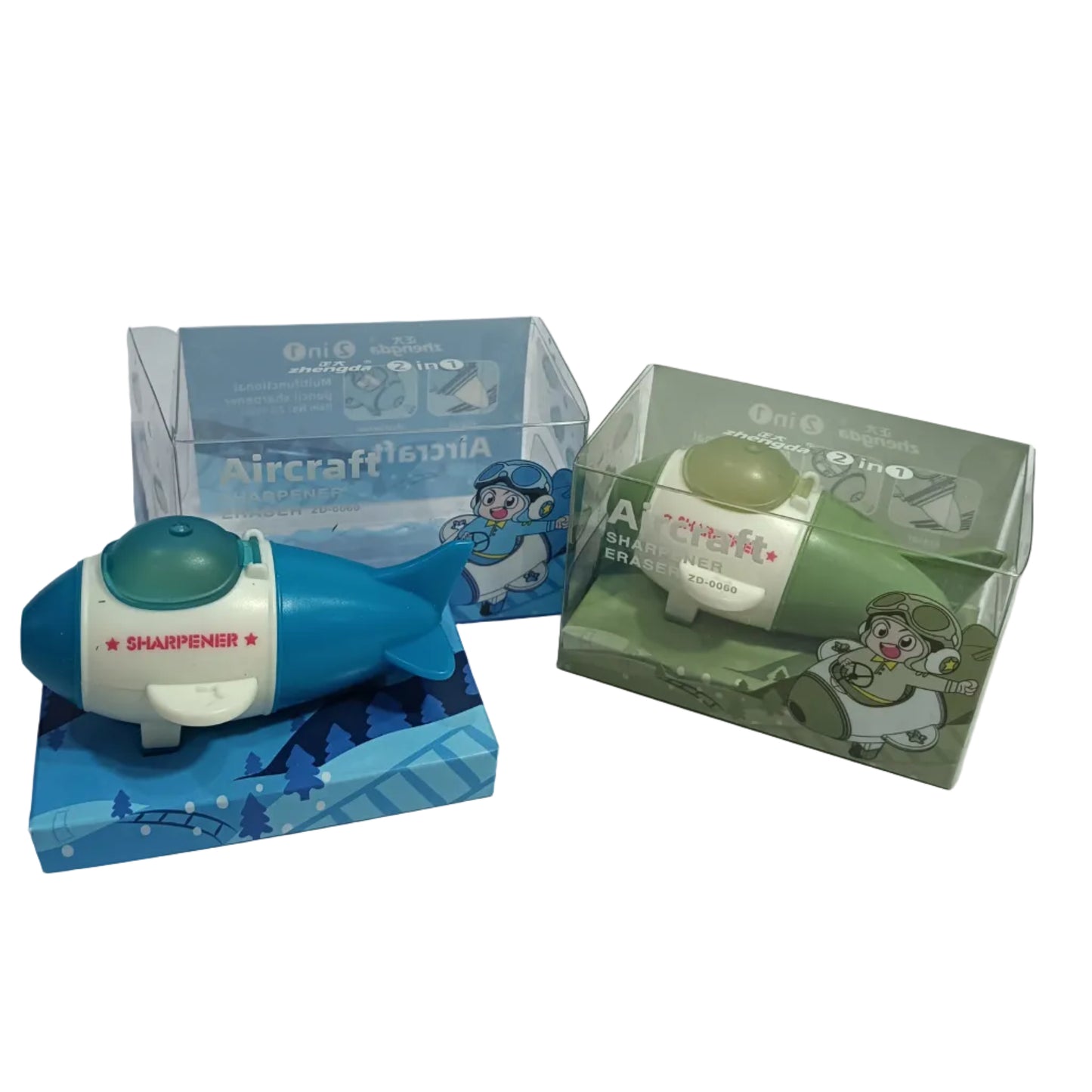 Aeroplane Sharpener with Eraser – 2-in-1 Fun Stationery for Kids