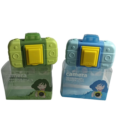 Camera Sharpener with Eraser – Cute 2-in-1 Stationery for Kids
