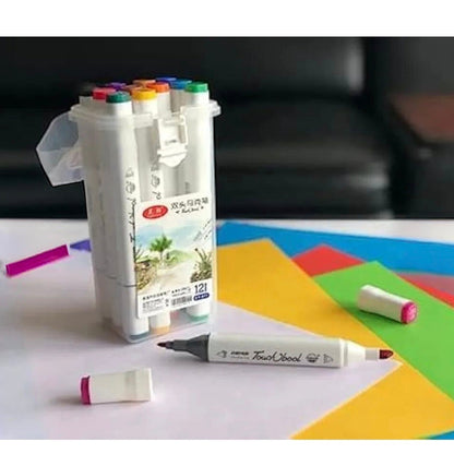 12 Colors Double-Head Acrylic Marker Set