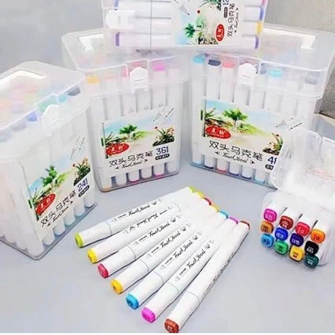 12 Colors Double-Head Acrylic Marker Set