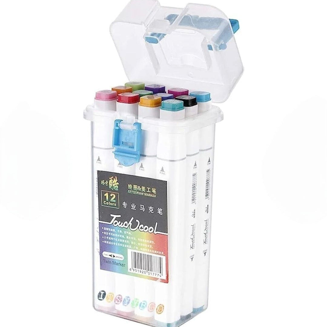12 Colors Double-Head Acrylic Marker Set