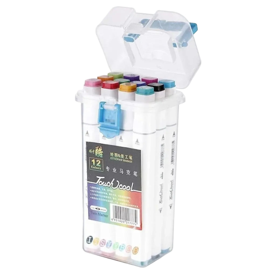 12 Colors Double-Head Acrylic Marker Set