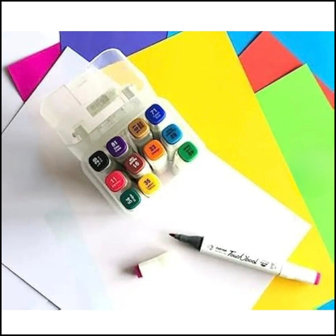 12 Colors Double-Head Acrylic Marker Set