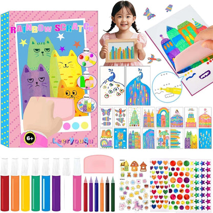 Magic Scratch Art Coloring Kit for Kids – Creative DIY Activity Set