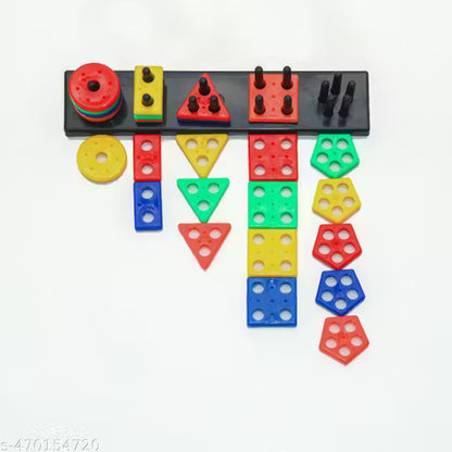 Geometric Puzzle Stacker – Shape Sorter & Building Toy for Kids