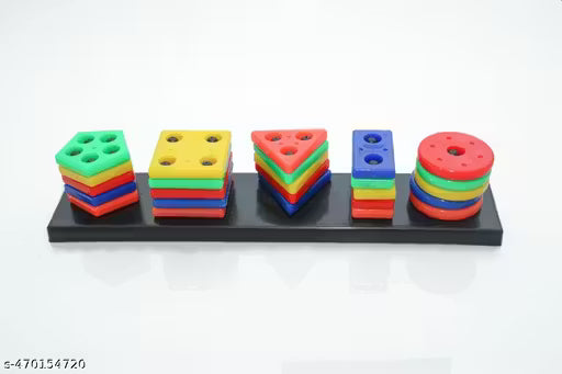 Geometric Puzzle Stacker – Shape Sorter & Building Toy for Kids